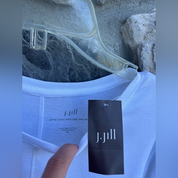 NEW J. Jill Pima Cotton Crew Neck Tee XL White 100% Pima Cotton Minimalist Basic - Picture 3 of 6